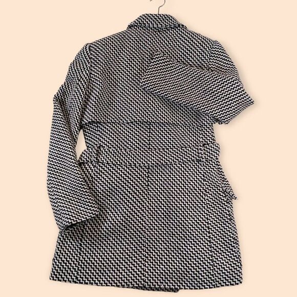 Vintage Italian Firma Wool Blend Plaid Pea Coat - Picture 4 of 8